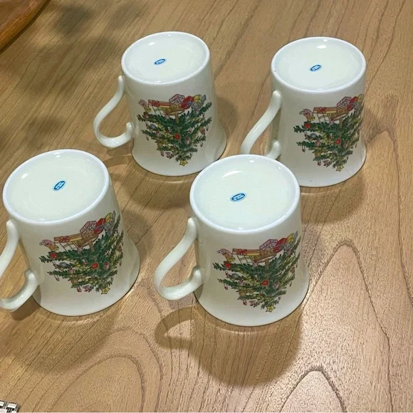 Set off 4/ Christmas Tree Coffee Cup/Mug VINTAGE porcelain ware-made in Japan